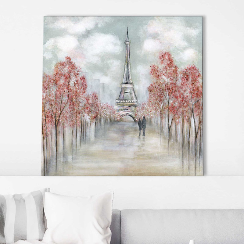 Paris au printemps par Tava Studios - Peinture, Toile tendue, H 36 po x l 36 po x P 1,5 po
