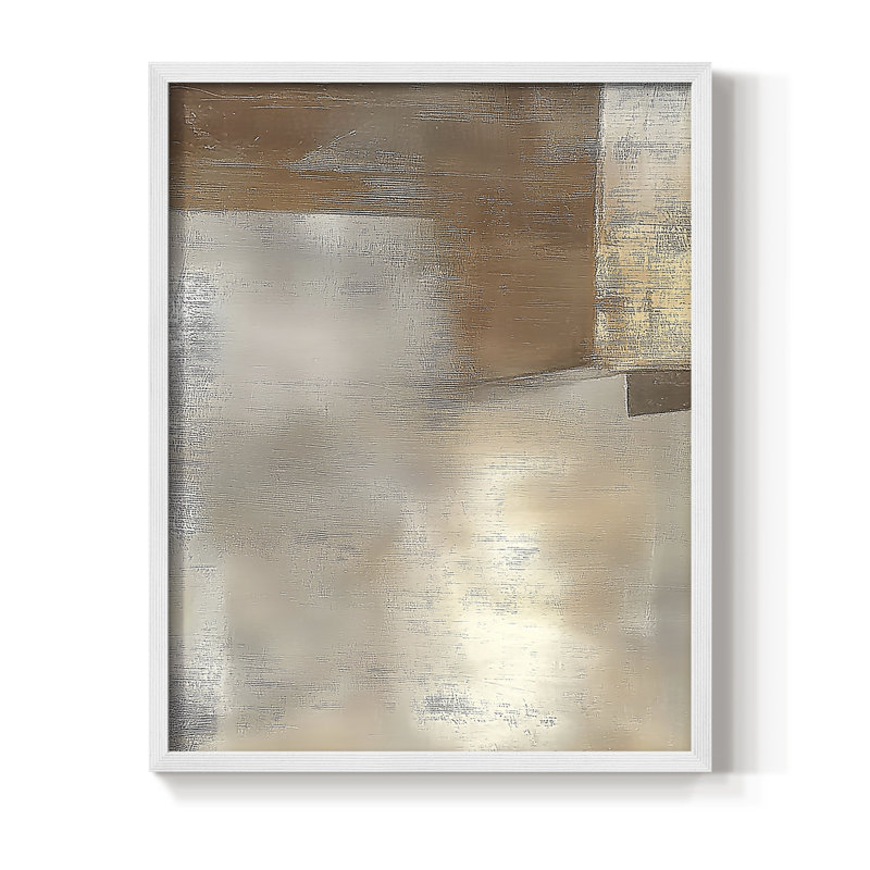 «Abstract CII», reproduction encadrée - prête à être accrochée, H 29 po x l 23 po, Blanc