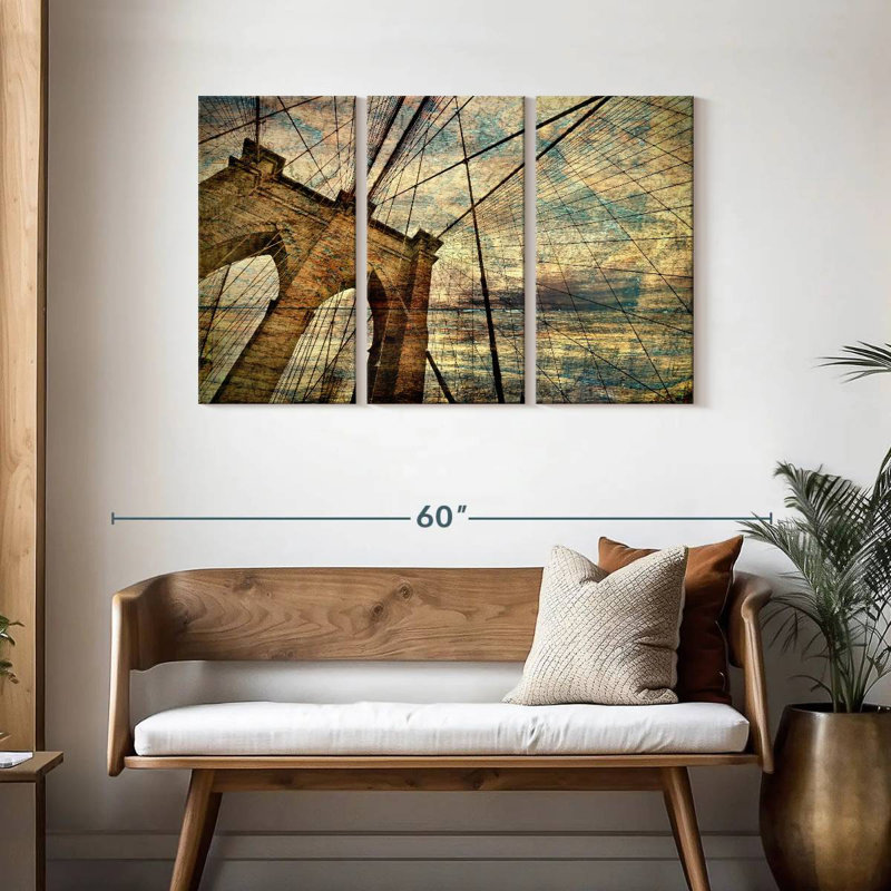 Lilie Stained Brooklyn Bridge, 28" H x 45" W