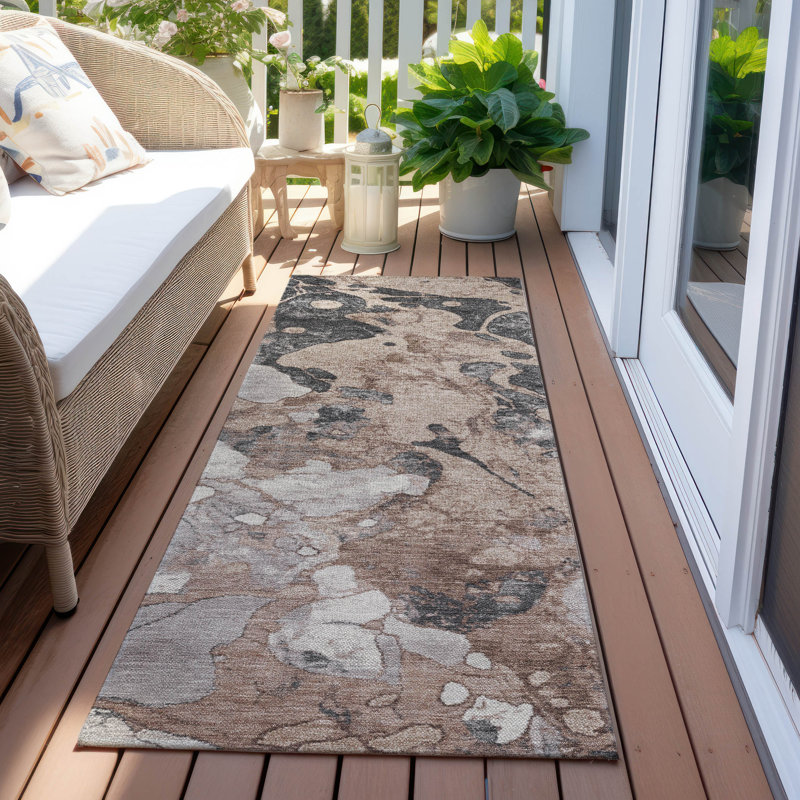 Tapis moka Xhevrie intérieur / extérieur lavable à la machine, Tapis de couloir 2 pi 3 po x 7 pi 6 po