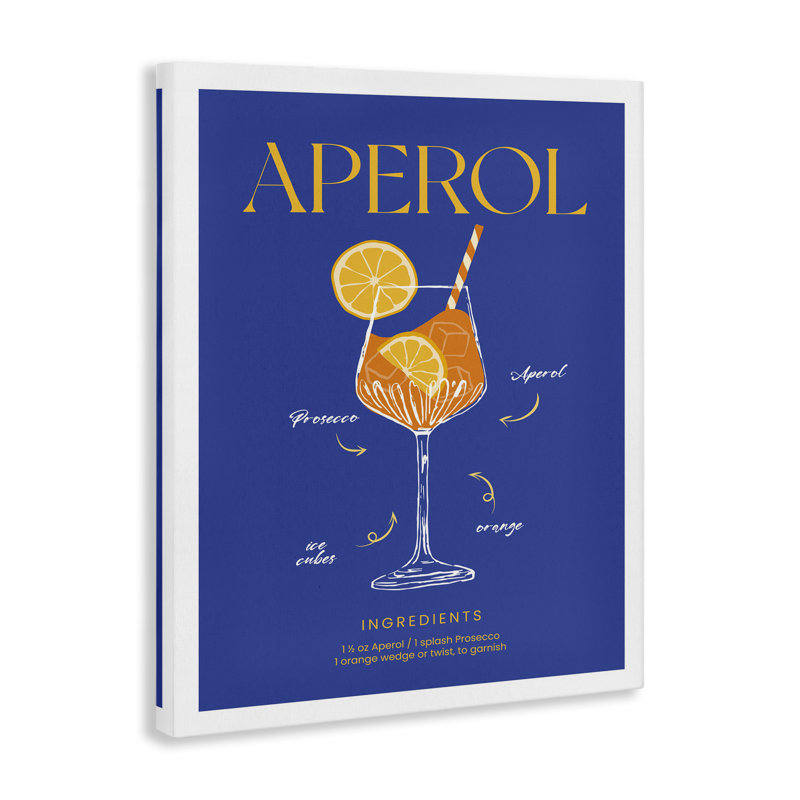 Art mural sur toile Aperol, H 20 po x l 16 po