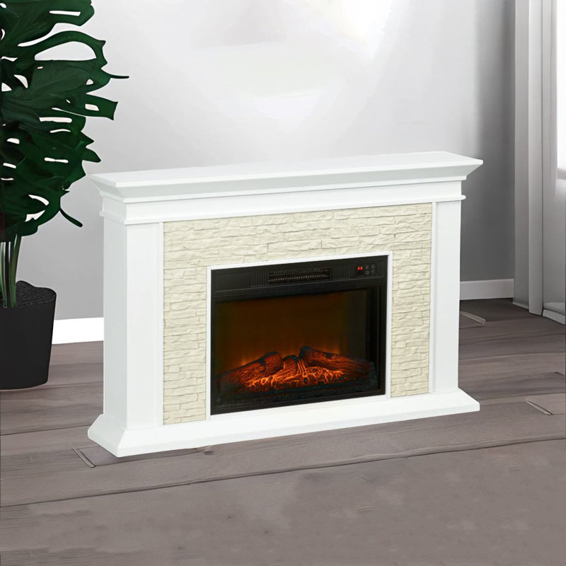 31.5" Electric Fireplace With Mantel
