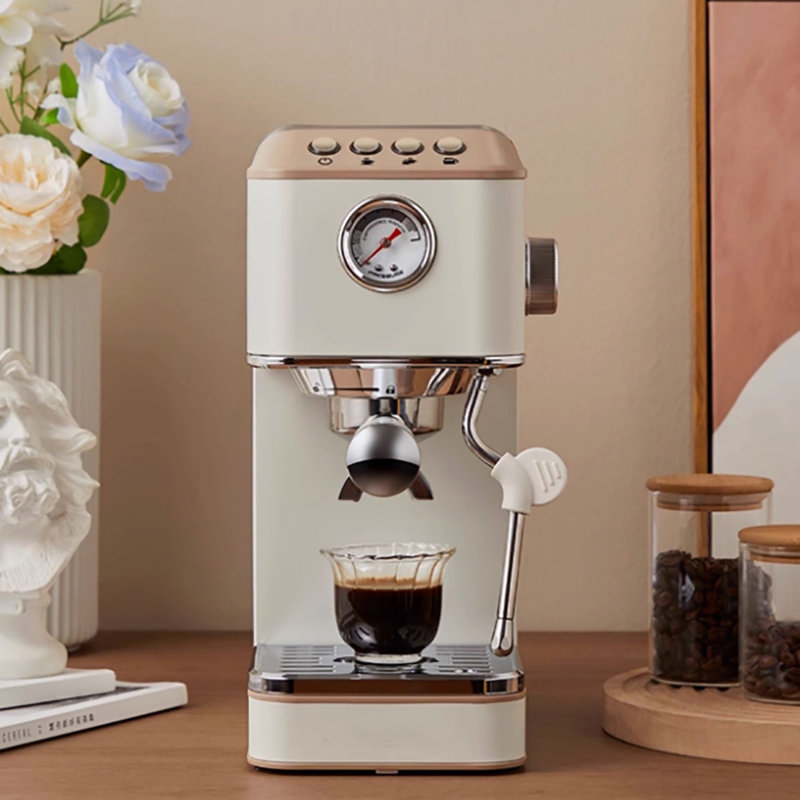 Machine à espresso compacte semi-automatique pour la maison, extraction à chaud et à froid, mousseur à lait vapeur, tout-en-un