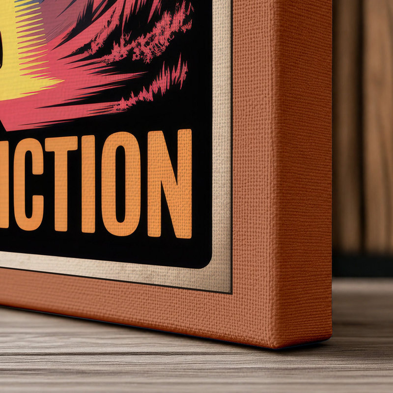 Stranger Than Fiction Retro - Wrapped Canvas, 36x24 - 91.4 x 61.0 cm, Terracotta Border