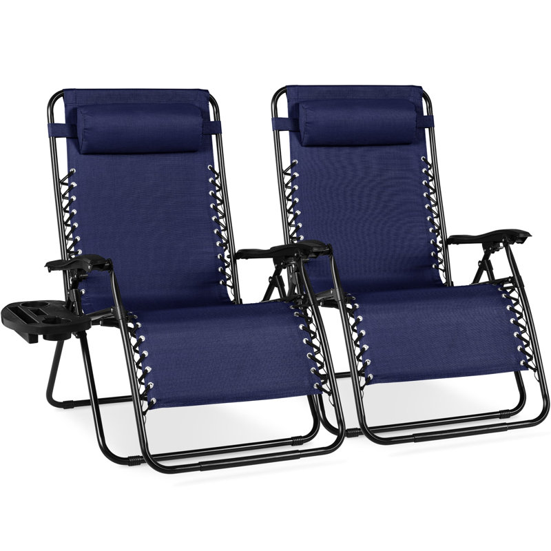 Set Of 2 Zero Gravity Patio Chair, Navy