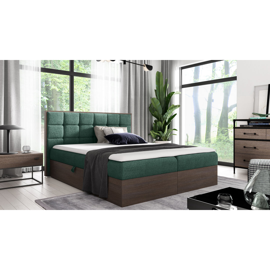 Boxspringbett Nawaal mit Topper und Stauraum