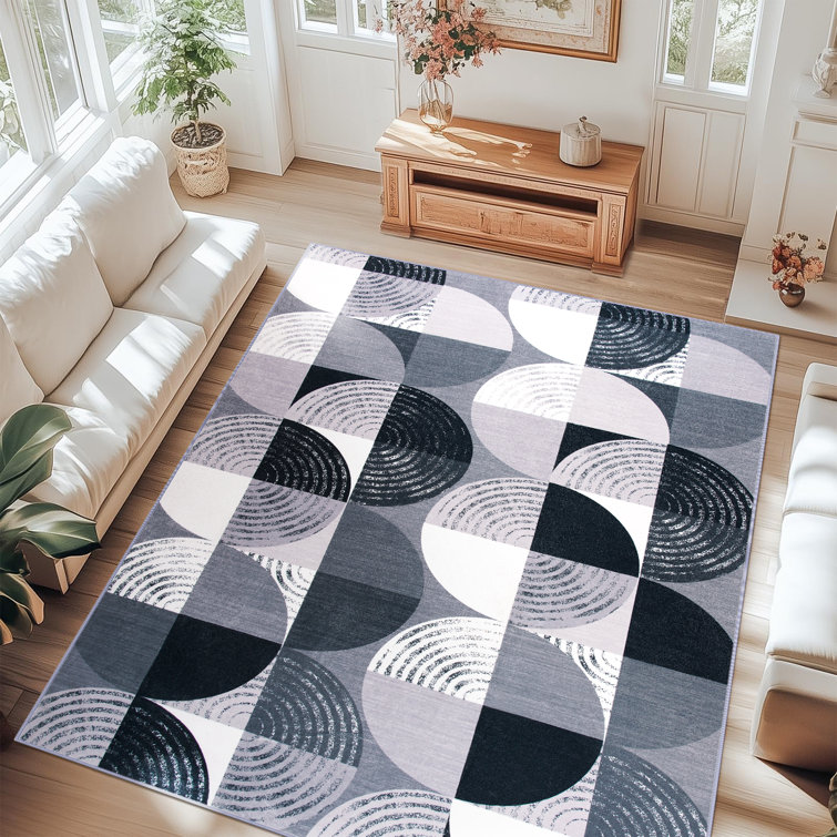 Wymond  Modern Abstract Carpet Indoor Washable Rug Non-Slip Soft Small Area Rug Marble Mats Thin Print For Home Decor