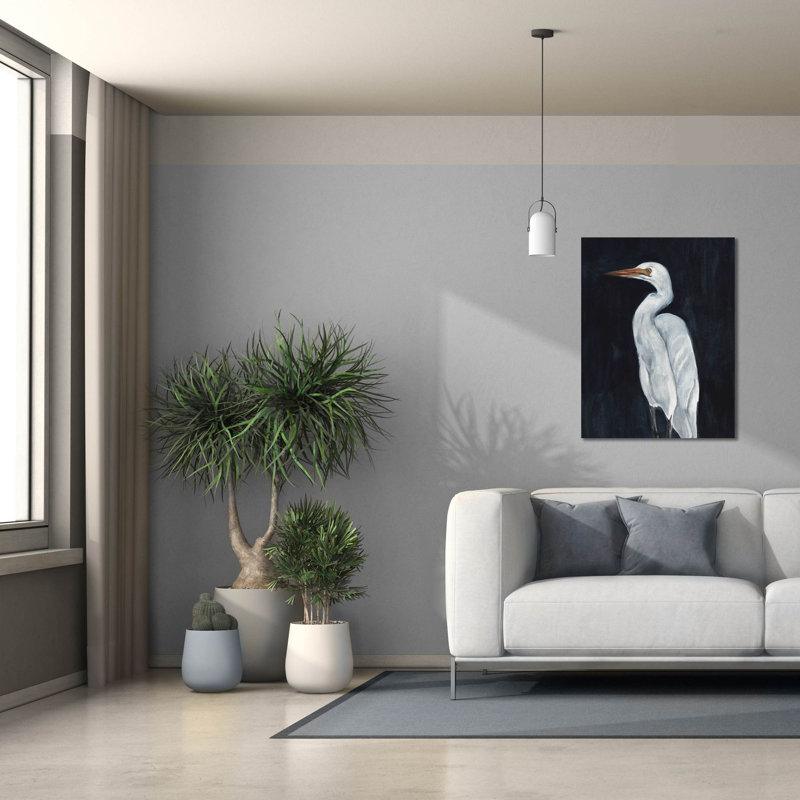  «Calm Great Egret 1» par Annie Warren, art mural sur toile, 26 po x 34 po, H 34 po x l 26 po