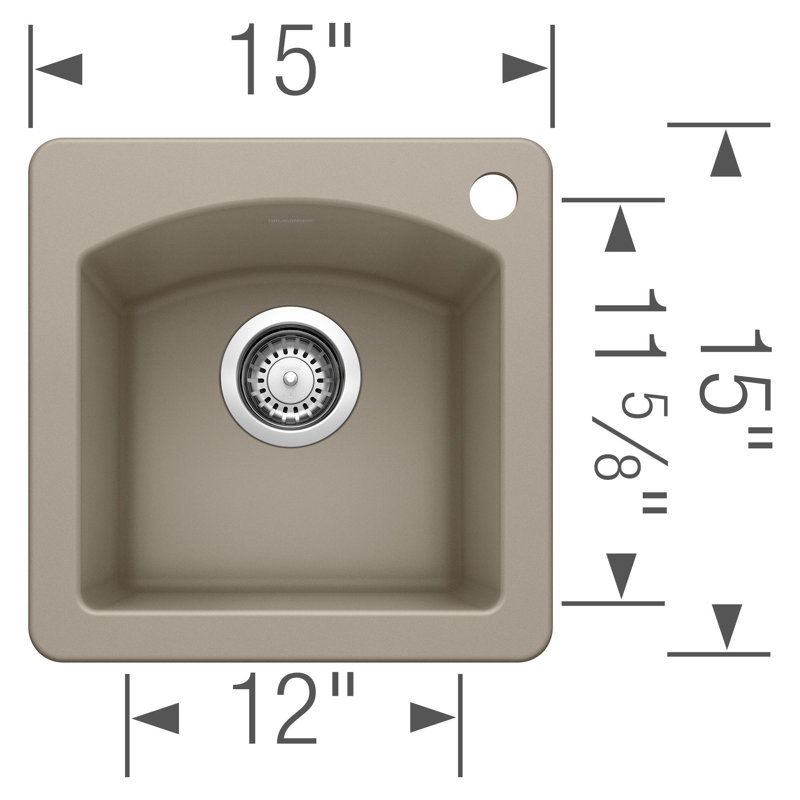 Diamond SILGRANIT 15" Dual Mount Bar Sink, Truffle