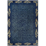 1920s Traditional Geometric Cloud Bands Patterns Antique Chinese Peking Wool Rug 6'1" x 8'10" Area Rug