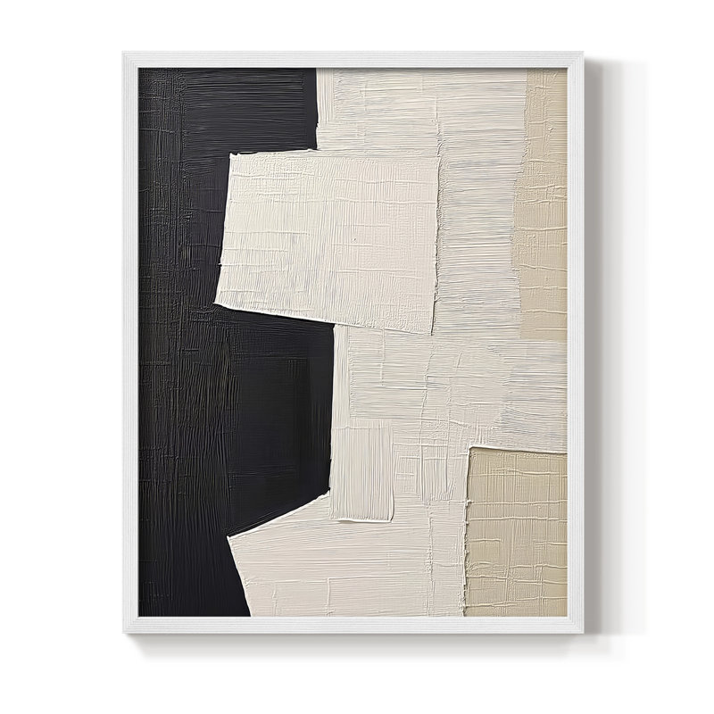 "ABSTRACT Series DCLXV III" par J Paul, Blanc / Blanc, H 11 po x l 9 po