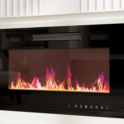 Modern 30-Inch Electric Fireplace With Remote