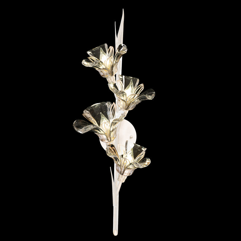 Azu 4 - Light Armed Sconce, White Gesso