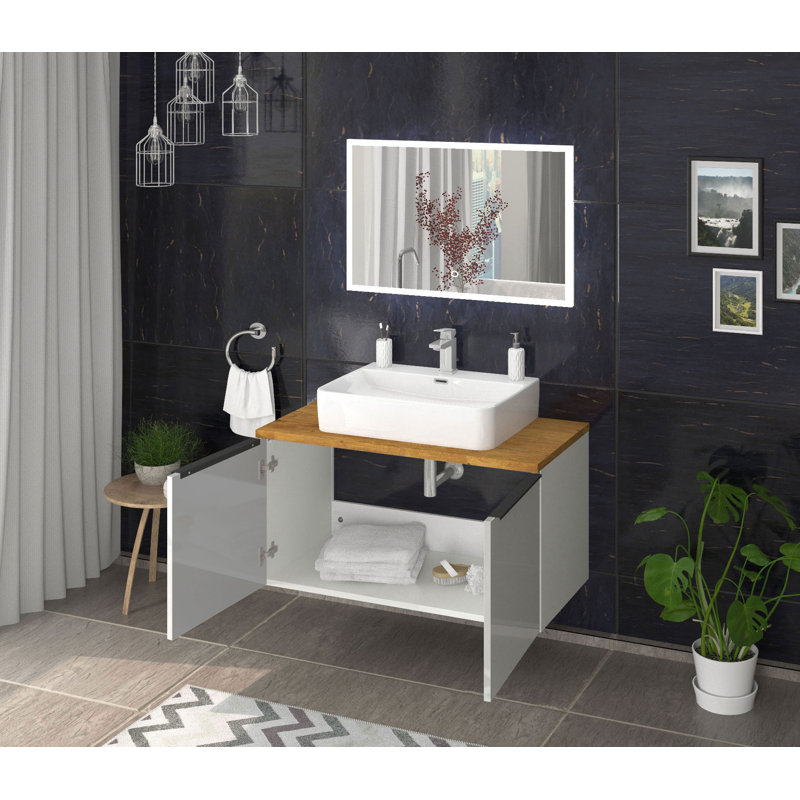 Bathroom Suite, Alpine white/HG light gray/Oak