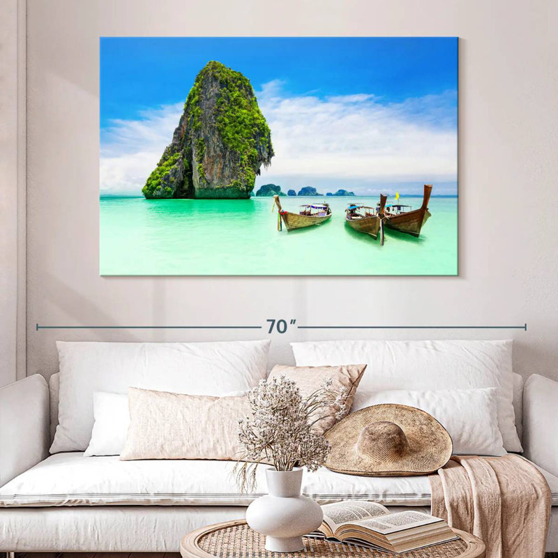 Bateaux Mehar à l'île de Krabi, H 34 po x l 51 po