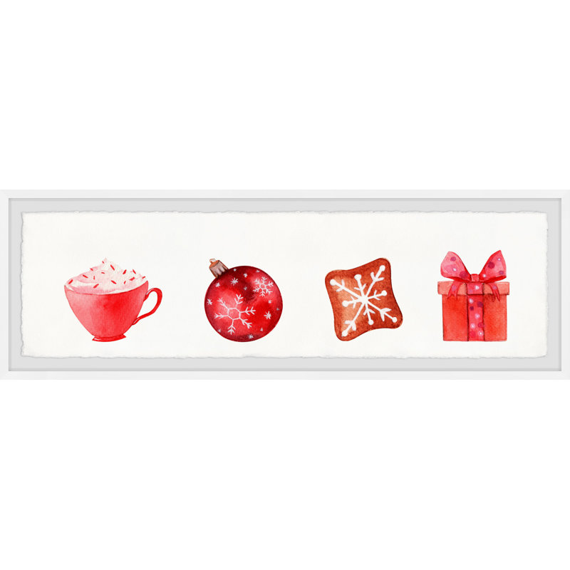 Christmas Time - Single Picture Frame Panoramic Painting, 25cm H x 76cm W x 3.81cm D