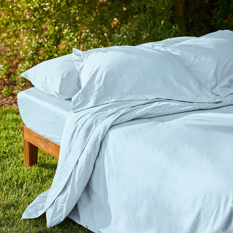Sateen Duvet Cover, Sky Blue, King Duvet Cover