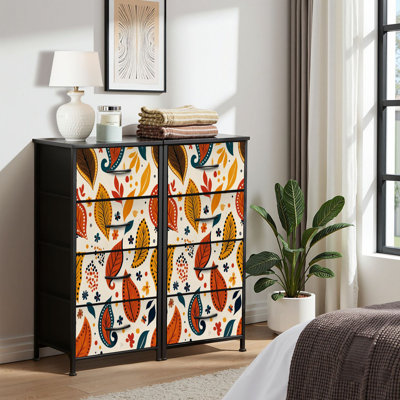 4 Drawer Dresser for Bedroom, Narrow Chest of Drawers, Wooden Top and Study Iron Frame 18"x37.5"-(WxH)