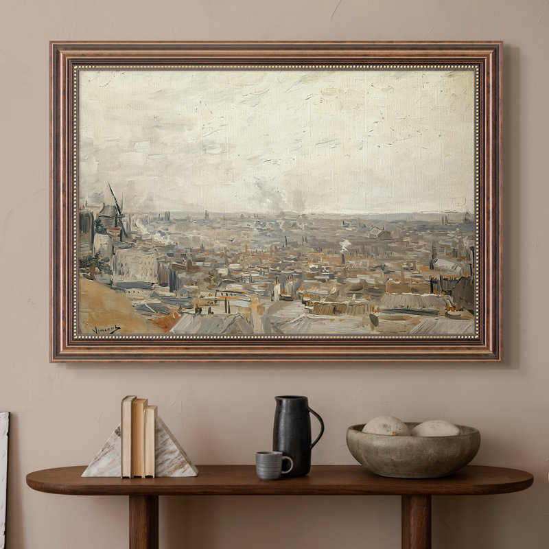 Vue de Montmartre, 1886 - Vincent van Gogh - Toile encadrée sur mesure, 20x28 INNER SIZE, Framed Canvas, Classic Mahogany