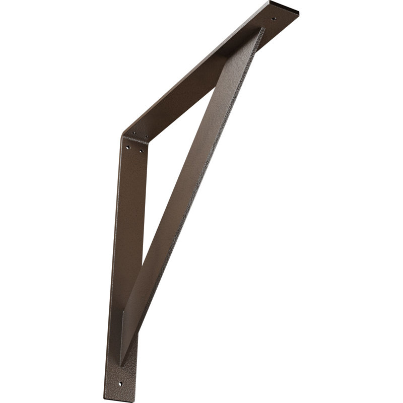Support traditionnel en acier, H 18 po x l 2 po x P 18 po, Brun martelé