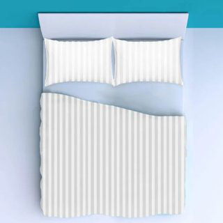300TC Sateen Stripe Cotton 4 Piece Sheet Set Fitted Sheet Fits Upto 16" Deep Pocket, King Sheet Set