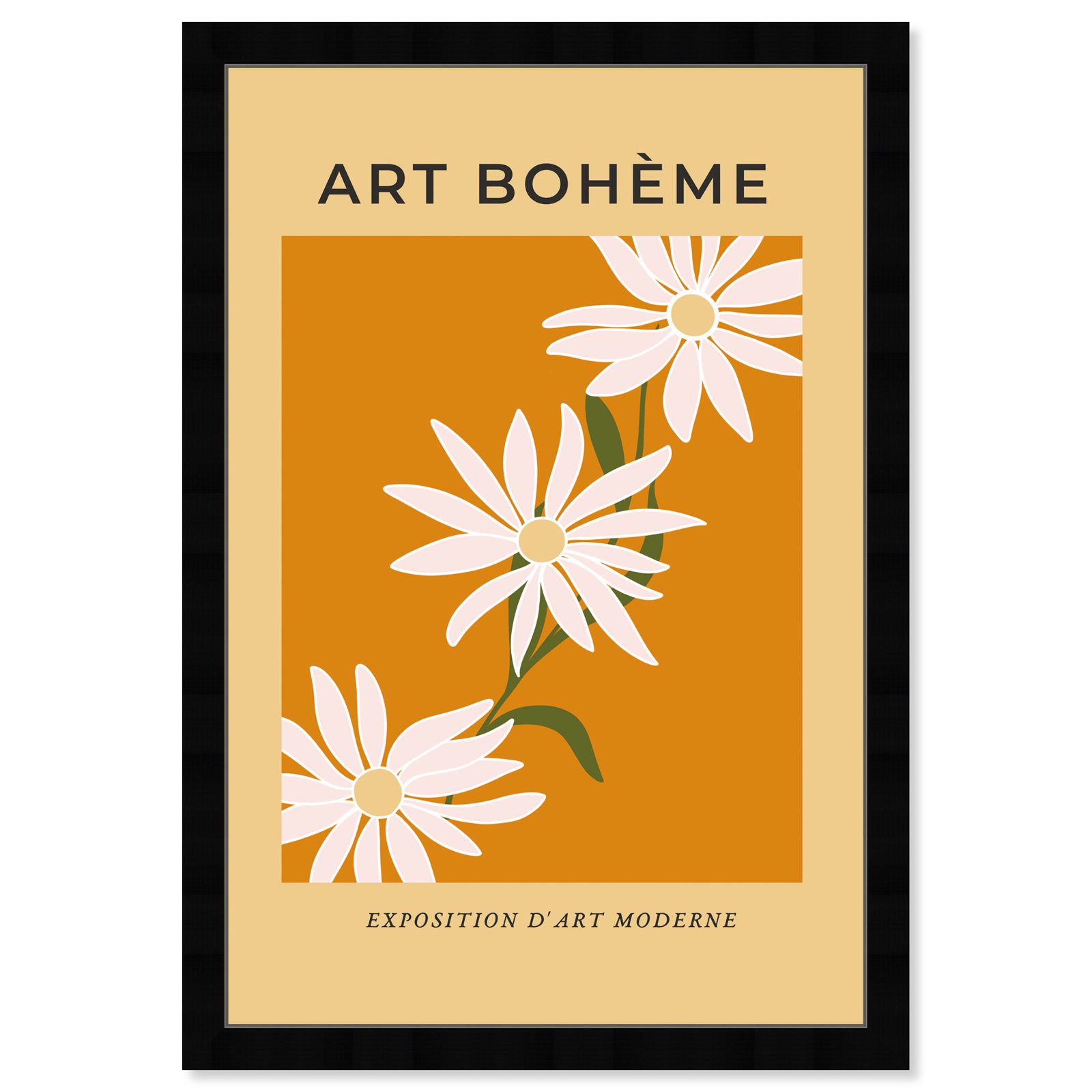 French White Daisy by Oliver Gal, Black Framed Paper, 38" H x 26" W
