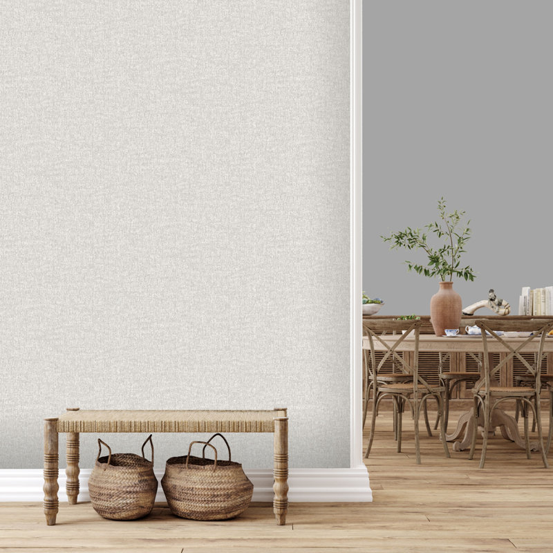 10.05cm x 53cm Matte Shimmer Wallpaper Roll, Grey
