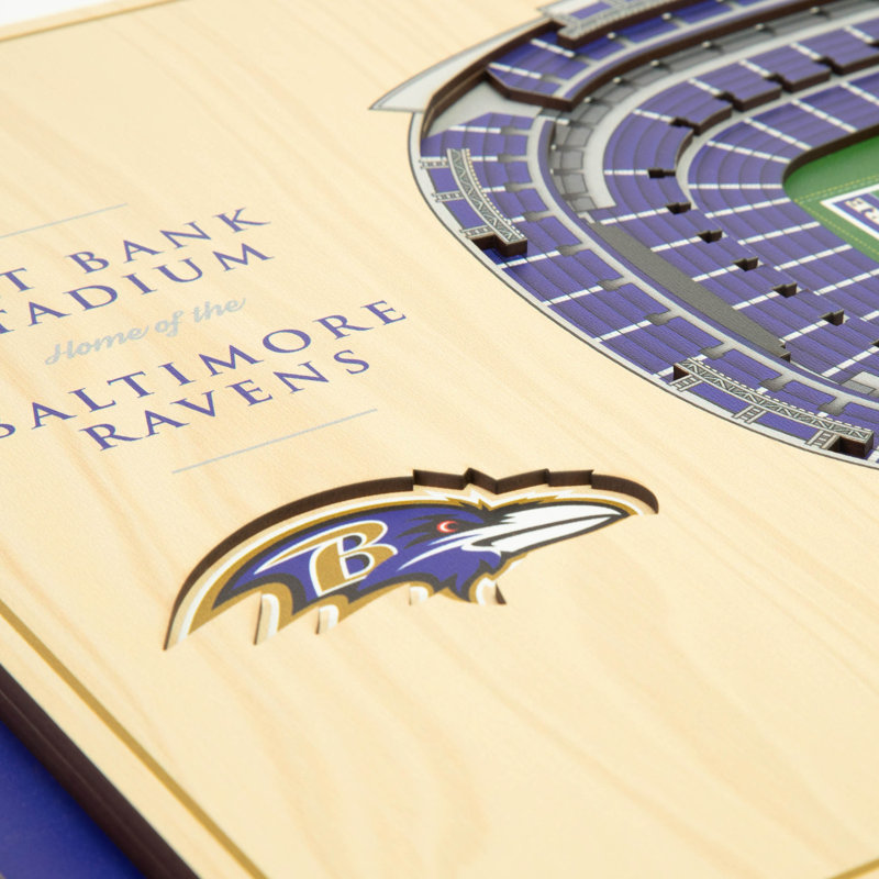 Art mural NFL 5 couches Stadiumview, Ravens de Baltimore, Bleu sarcelle