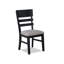 Chaise d'appoint 2 pièces avec finition noire et tissu gris