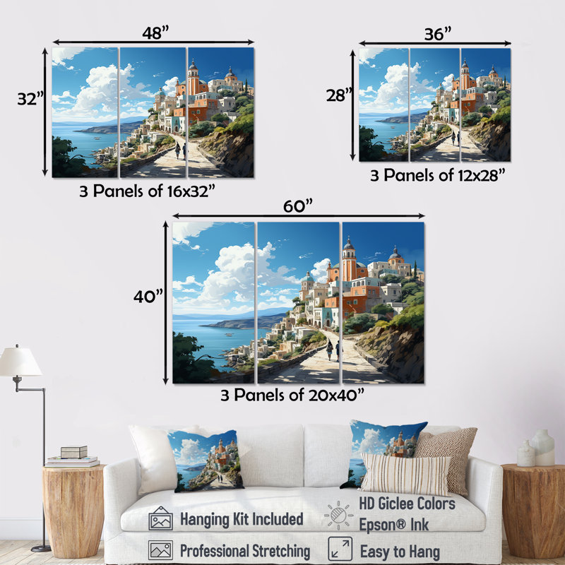 «Hidden Coastal Serenade Port I - Port Landscape Coastal», art mural, Toile tendue, H 28 po x l 36 po x P 1 po