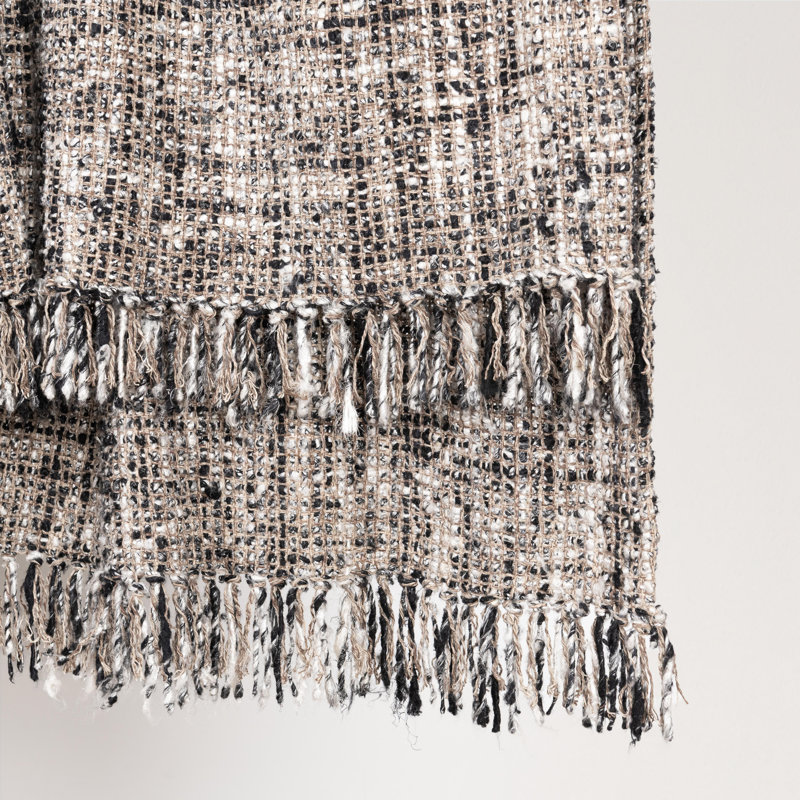Porter Throw Blanket, Black Abstract