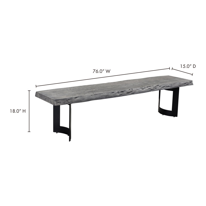 Burnell Bench, 18" H x 76" W x 15" D