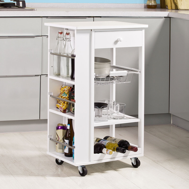 Kamille Wood Kitchen Cart, White