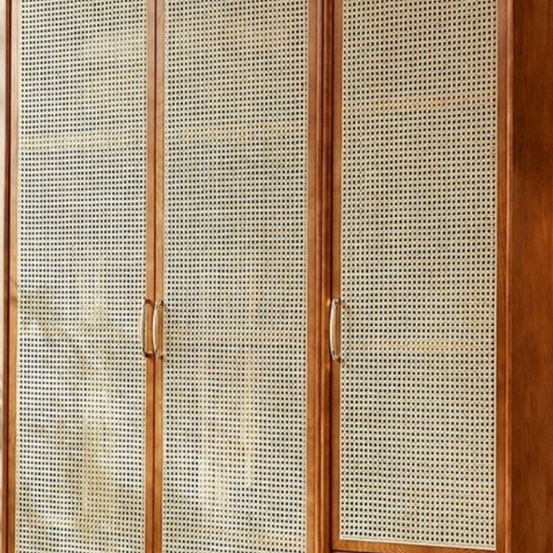 Armoire simple en rotin tissé, Cerisier