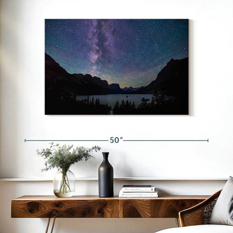 Oberle Saint Mary Lake Under Milky Way, 26" H x 39" W