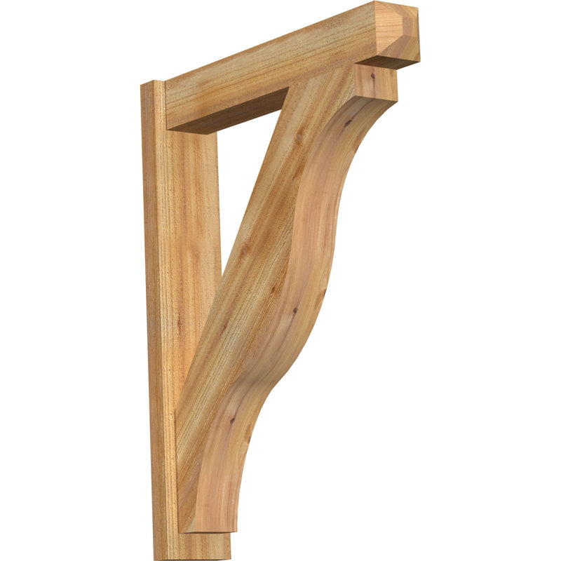 Persienne en bois rustique Funston Craftsman, Cèdre rouge de l'Ouest de 8 po (sciage brut), P 30 po x H 36 po