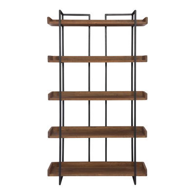 Bookshelf, Wooden, Iron Frame, Light Brown
