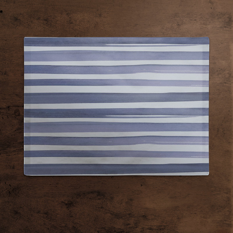 Annese Cotton Striped Rectangle Placemat, Blue
