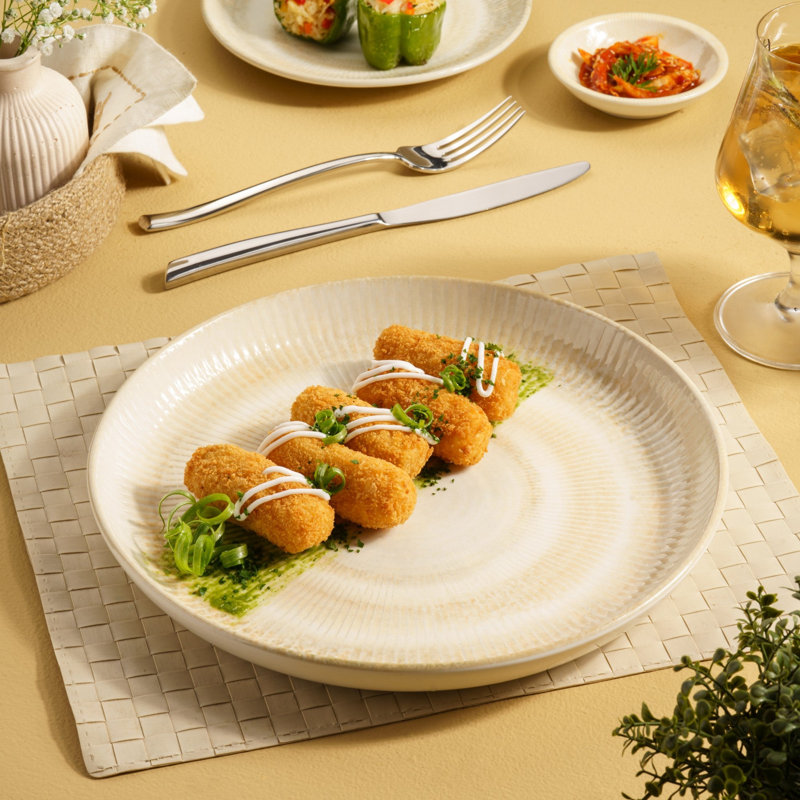 Assiette plate Paros-Shell Sand, 10.6x10.6x1.22"