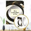 Rhylea noir, argent et or mélangeant des tourbillons II - spirales abstraites, miroir mural noir-788105895