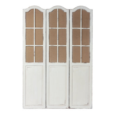 Solid Wooden 3 Panel Folding Room Divider, Handcrafted Rustic Folding Privacy Screens by Bay Isle Home