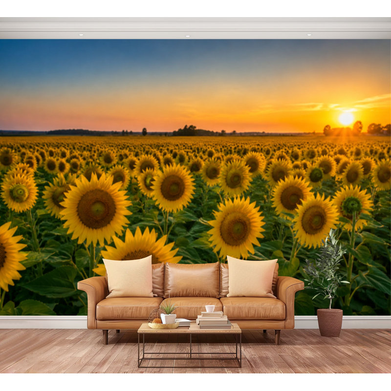 Papier peint adhésif autocollant amovible Sunset Sunset, 100" L x 144" W