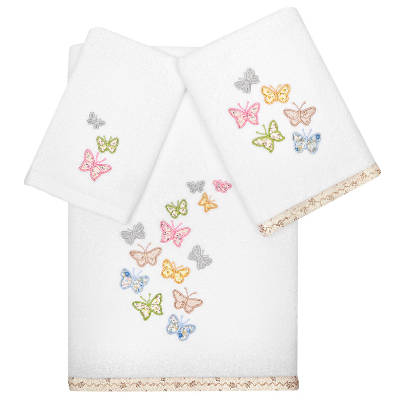  Ensemble de serviettes 3 pièces 100% coton turc, Blanc