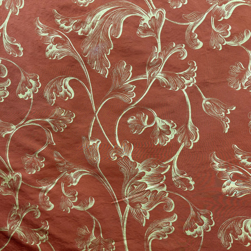 Stolvi Fabric | Floral Print Jacquard Silk Fabric | Drapery & Curtain Fabric, Barnacle