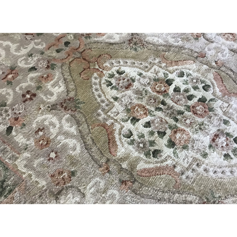 Tapis beige noué à la main de haute qualité