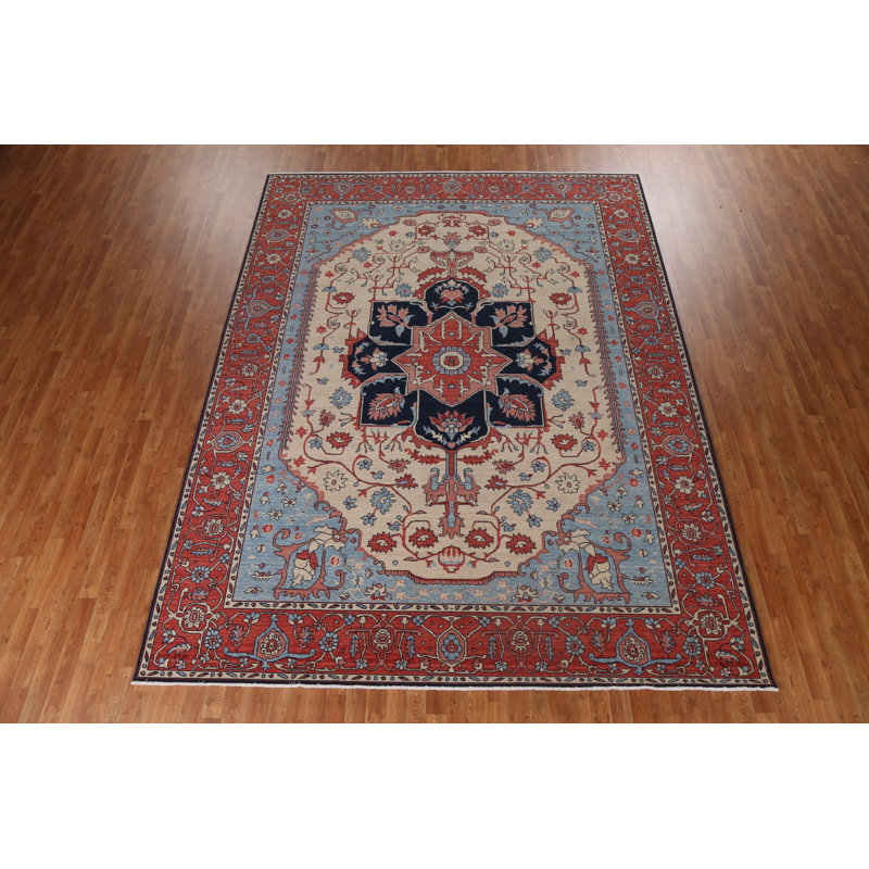 Tapis turc Heriz Serapi noué à la main 9 x 12