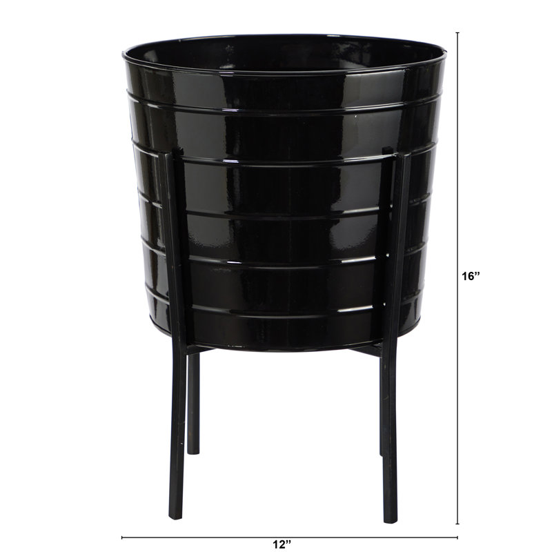 Culverson Metal Elevated Planter, Black