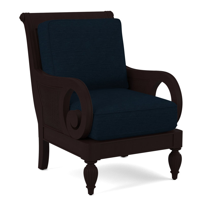 Grand View 71.12Cm Wide Armchair, Java Finish, White Performance Fabric; 0851-94
