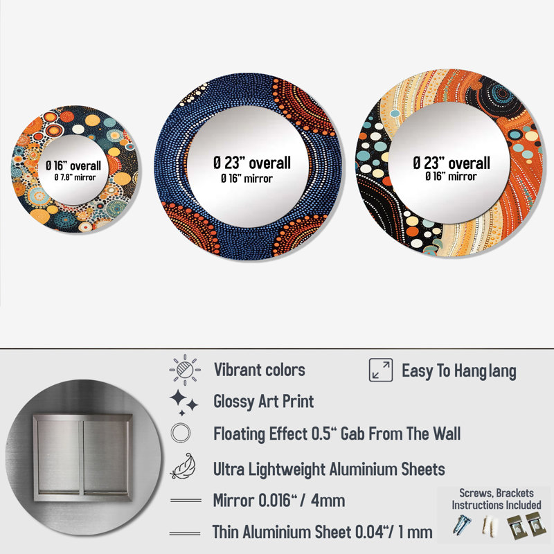 Miroir mural rond