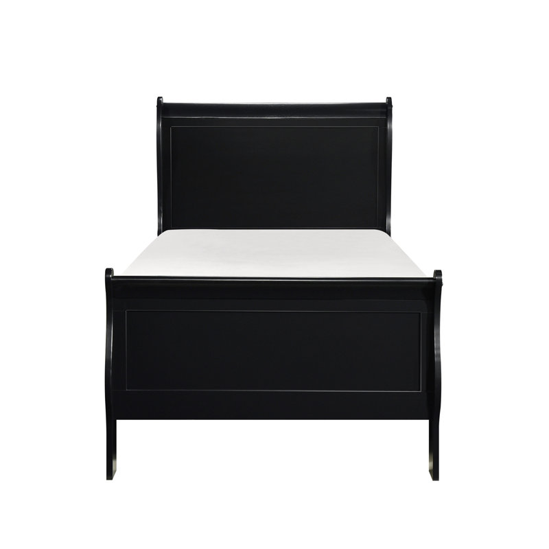 Lit traditionnel en bois de style Louis Philippe, Lit simple